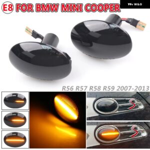 2個 LED ダイナミックサイドマーカーウィンカーシーケンシャル ウインカーライト ミニクーパー R55 R56 R57 R58 R59 CL-R56-LSM-SM - Dynamic Smoked