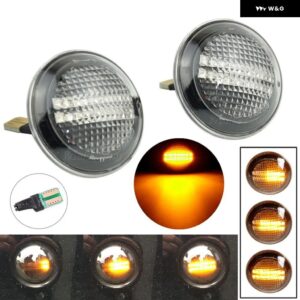 2個 サイドマーカー LED ウィンカーライト点滅シーケンシャルインジケータ ウインカーランプ ランド レンジローバー L322 2002-2012 - Dynamic Crystal