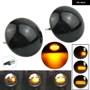 2個 サイドマーカー LED ウィンカーライト点滅シーケンシャルインジケータ ウインカーランプ ランド レンジローバー L322 2002-2012 - Dynamic Smoked