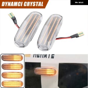 1ペア フィアット パンダ MK2 MK3 グランデ プント 199 ドブロ フィオリーノ 3 アイデア 350 リネア 323 ダイナミック LED サイド マーカー信号灯 - Dynamic Crystal
