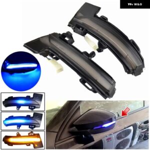 ウィンカーライト インジケーター VW T-ROC T-CORSS シュコダ オクタビア MK3 5E 2個 LED ダイナミックウインカーサイドバックミラー - Dynamic Yellow Blue