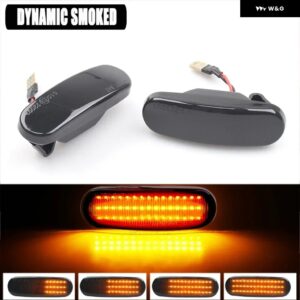 2X ダイナミック LED サイドマーカー シーケンシャル ランプ フィアット パンダ MK2 MK3 グランデ プント 199 ドブロ フィオリーノ 3 アイデア 350 リネア 3 - Dynamic Smoke