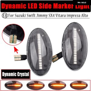 スズキ 2個 ウィンカーライトシーケンシャル LED ダイナミックサイドマーカー流水 スイフトジミービターラ SX4 アルトイグニススプラッシュ - Dynamic Crystal