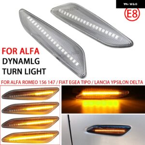 フィアット ティーポ エギア アルファ ロメオ 156 147 クライスラー イプシロン III ランチア デルタ ダイナミック LED サイド マーカー ウインカー ウィン - Dynamic Crystal