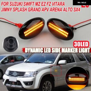 スズキ 2X ウィンカーライト LED サイドマーカー フェンダー シーケンシャル インジケーター ランプ スイフト ジミー ビターラ SX4 車 - 30LED Smoked