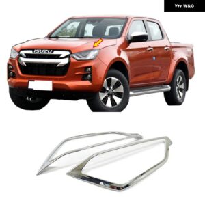 いすゞ D-MAX DMAX 2021-23 ABS クロームサイドドアバックミラー レインシールド トリム フレーム 外装 ステッカー ACCESSORIE - Headlight frame