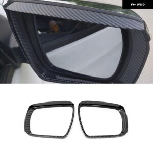 いすゞ D-MAX DMAX 2021-23 ABS クロームサイドドアバックミラー レインシールド トリム フレーム 外装 ステッカー ACCESSORIE - Carbon Fiber
