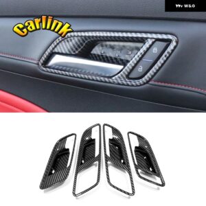 MG6 3TH ABS カーボン/レッド車ガラス スイッチ ガラスリフターインナードアボウル シフト パネル 装飾 フレーム インテリア アクセサリー - inner door bowl 1