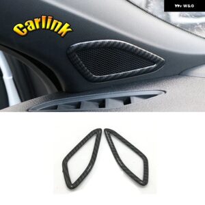 MG6 3TH ABS カーボン/レッド車ガラス スイッチ ガラスリフターインナードアボウル シフト パネル 装飾 フレーム インテリア アクセサリー - A-pillar horn ring