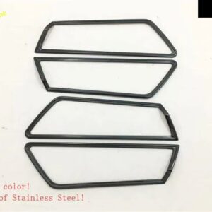 ステンレス シルバーブラックインナー ドアハンドル ボウル 装飾 フレーム カバー トリム シュコダ カロク 2018-2022 カーアクセサリー - black