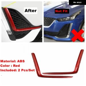 フロントバンパー フォグランプ ランプ アイブロウストリップカバー トリム キャデラック CT5-V 2020 - 2022 レッド/カーボンルック アクセサリー - Red