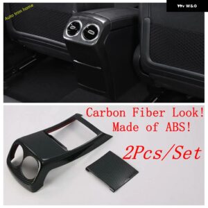 ABS アームレスト ボックス エア アウトレット AC ベント抗キック 装飾 パネル カバー トリム ベンツ Aクラス W177 A200 A220 2019 - 2024 カーアクセサリー - Carbon Fiber Look