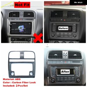 ガラスリフト ボタン /エア アウトレット ベント/ライト スイッチ /中央 コントロール パネル カバー トリム VW ポロ 2014 - 2018 カーボンルック - Model E