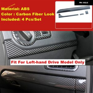 ガラスリフト ボタン /エア アウトレット ベント/ライト スイッチ /中央 コントロール パネル カバー トリム VW ポロ 2014 - 2018 カーボンルック - Model F