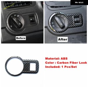 ガラスリフト ボタン /エア アウトレット ベント/ライト スイッチ /中央 コントロール パネル カバー トリム VW ポロ 2014 - 2018 カーボンルック - Model B