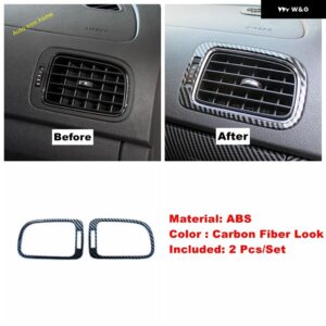 ガラスリフト ボタン /エア アウトレット ベント/ライト スイッチ /中央 コントロール パネル カバー トリム VW ポロ 2014 - 2018 カーボンルック - Model C