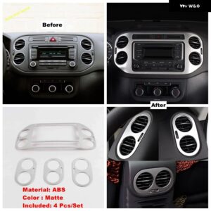 エア AC ベント ドアハンドル ボウル ヘッドライト コントロール パネル ステアリングホイール カバー トリム VW ティグアン MK1 2008 - 2015 - Model A