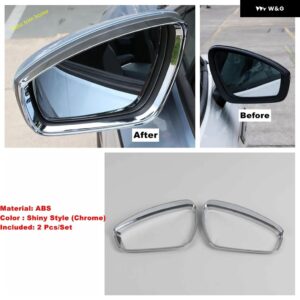 バックミラー 雨眉 ディフレクター ブレードバックミラー 装飾 フレーム カバー トリム VW ID.4 ID.6 2021 - 2023 - Chrome C