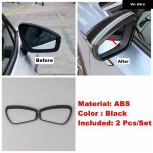 バックミラー 雨眉 ディフレクター ブレードバックミラー 装飾 フレーム カバー トリム VW ID.4 ID.6 2021 - 2023 - Black C
