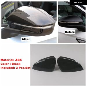 バックミラー 雨眉 ディフレクター ブレードバックミラー 装飾 フレーム カバー トリム VW ID.4 ID.6 2021 - 2023 - Black A