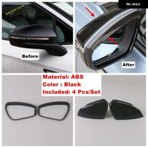 バックミラー 雨眉 ディフレクター ブレードバックミラー 装飾 フレーム カバー トリム VW ID.4 ID.6 2021 - 2023 - Black B