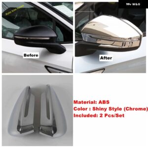 バックミラー 雨眉 ディフレクター ブレードバックミラー 装飾 フレーム カバー トリム VW ID.4 ID.6 2021 - 2023 - Chrome A