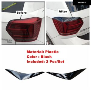 フロントヘッドリアバンパー テールライト ランプ アイブロウストリップカバー トリム VW ポロ 2019-2023 車 外装 リペア - Rear-Black