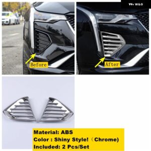 ABSクロームフロント フォグランプ ランプテールリアバンパー フォグランプ アイブロウ 装飾 ストリップカバー トリム キャデラック CT4 2020 - 2022 - Model A