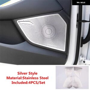 インテリア ドア スピーカー オーディオ スピーカー カバー トリム MG 7 MG7 2023 2024 2025 ステンレス フレーム - Model D