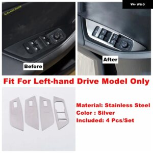 シルバー ダッシュボード ドア スピーカー ウィンドウリフト エアベント AC アウトレット ギア シフト ヘッドカバー トリム シュコダ コディアック2017 - - Window lift