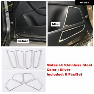 シルバー ダッシュボード ドア スピーカー ウィンドウリフト エアベント AC アウトレット ギア シフト ヘッドカバー トリム シュコダ コディアック2017 - - Door Speaker