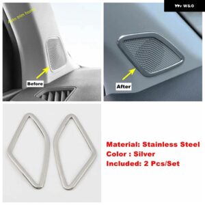 ステンレス ステレオ スピーカー オーディオ スピーカー サウンド 装飾 ストリップカバー トリム シュコダ カロク 2018-2022 カーアクセサリー - Model A
