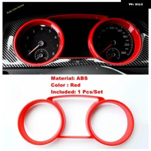 自動 ダッシュボード 計器ゲージ パネル トリム カバー 計器 フレーム VW ゴルフ 7 7.5 MK7 ハッチバック 2014 - 2019 アクセサリー - red