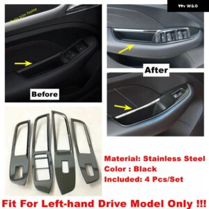 ウィンドウリフト ボタン バックミラー ヘッドライト 調整 スイッチ 装飾 フレーム カバー トリム MG ZS EV 2018-2023 カーアクセサリー - Model A