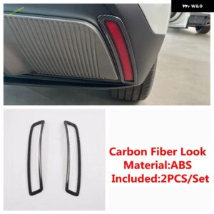 リア フォグライト 装飾 カバー トリム 装飾 ストリップ ステッカー バンパー モールディングガード MG 4 EV 2023 2024 アクセサリー - Carbon Fiber Look