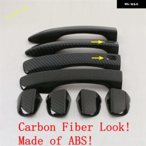 サイドドア 装飾 プルドアノブハンドル フレーム カバー トリム VW ティグアン 2016-2022 カーアクセサリー - Carbon Fiber Look A