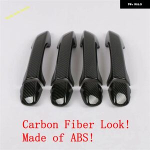 サイドドア 装飾 プルドアノブハンドル フレーム カバー トリム VW ティグアン 2016-2022 カーアクセサリー - Carbon Fiber Look B