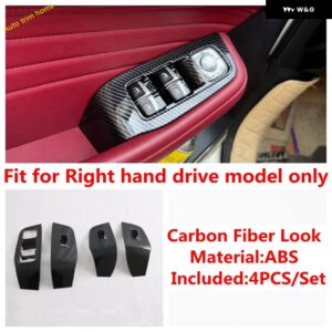 インナードア窓ガラスリフト コントロール スイッチ ボタン 装飾 カバー トリム MG HS/HS プラグイン 2020 - 2024 カーアクセサリー - ABS RHD