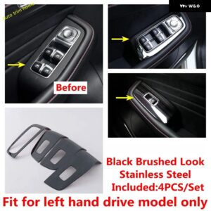 インナードア窓ガラスリフト コントロール スイッチ ボタン 装飾 カバー トリム MG HS/HS プラグイン 2020 - 2024 カーアクセサリー - LHD Black Brushed