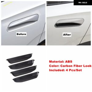 フロント フォグランプ ランプ アイブロウストライプ/ ドアハンドル ボウル 装飾 カバー トリム VW ID.4 ID4 2021 - 2024 - Carbon Fiber Look A