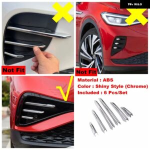 フロント フォグランプ ランプ アイブロウストライプ/ ドアハンドル ボウル 装飾 カバー トリム VW ID.4 ID4 2021 - 2024 - Chrome