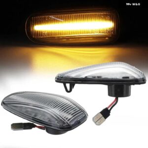 LED サイド マーカー ランプ ダイナミック アンバー ウィンカー ライト ベンツ W124 W163 W210 W202 W140 W638 W208 W414 W670 W901 R129 R170 R171 - Clear Lens