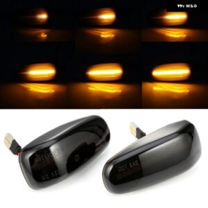 LED サイド マーカー ランプ ダイナミック アンバー ウィンカー ライト ベンツ W124 W163 W210 W202 W140 W638 W208 W414 W670 W901 R129 R170 R171 - Smoked Lens