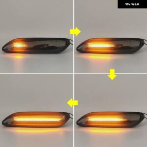 2個 ミニクーパー R60 カントリーマン R61 ペースマン 2012-2017 クリアスモークレンズ LED サイドマーカーランプダイナミック アンバー ウィンカーライト - Smoked Lens