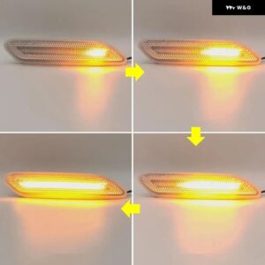 2個 ミニクーパー R60 カントリーマン R61 ペースマン 2012-2017 クリアスモークレンズ LED サイドマーカーランプダイナミック アンバー ウィンカーライト - Clear Lens