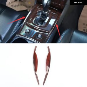 ギア シフト パネル サイド 装飾 ストリップ トリム ABS ステッカー インフィニティ G25 G37 2010-13 - Wood Color