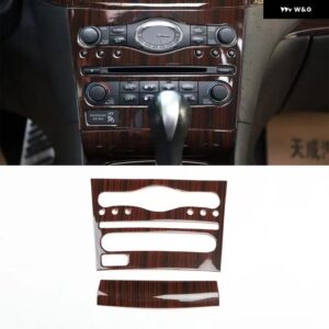 エアコン パネル フレーム カバー ABS ステッカー インフィニティ G25 G37 2010-13 左ハンドル インテリア アクセサリー - Wood Color