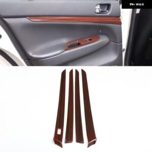 ドア パネル 室内 装飾 ストリップ トリム ABS ステッカー インフィニティ G25 G37 2010-13 左ハンドル 用 - Wood Color