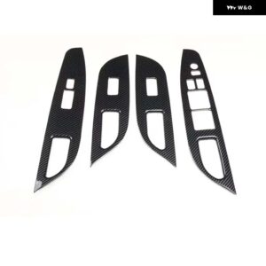 ドア アームレスト ウィンドウリフト スイッチ カバー トリム ABS ステッカー インフィニティ G25 G37 2010-13 LHD RHD - Carbon fiber black