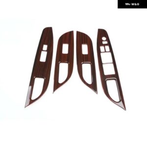 ドア アームレスト ウィンドウリフト スイッチ カバー トリム ABS ステッカー インフィニティ G25 G37 2010-13 LHD RHD - Wood Color